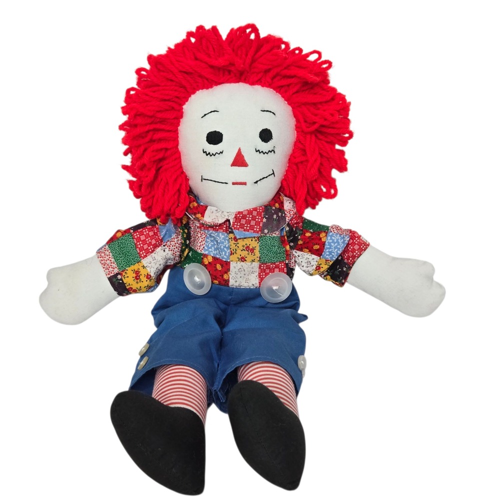 Raggedy Andy Plush 11" Handmade Rag Doll Retro‎ Patchwork Vintage Style Toy